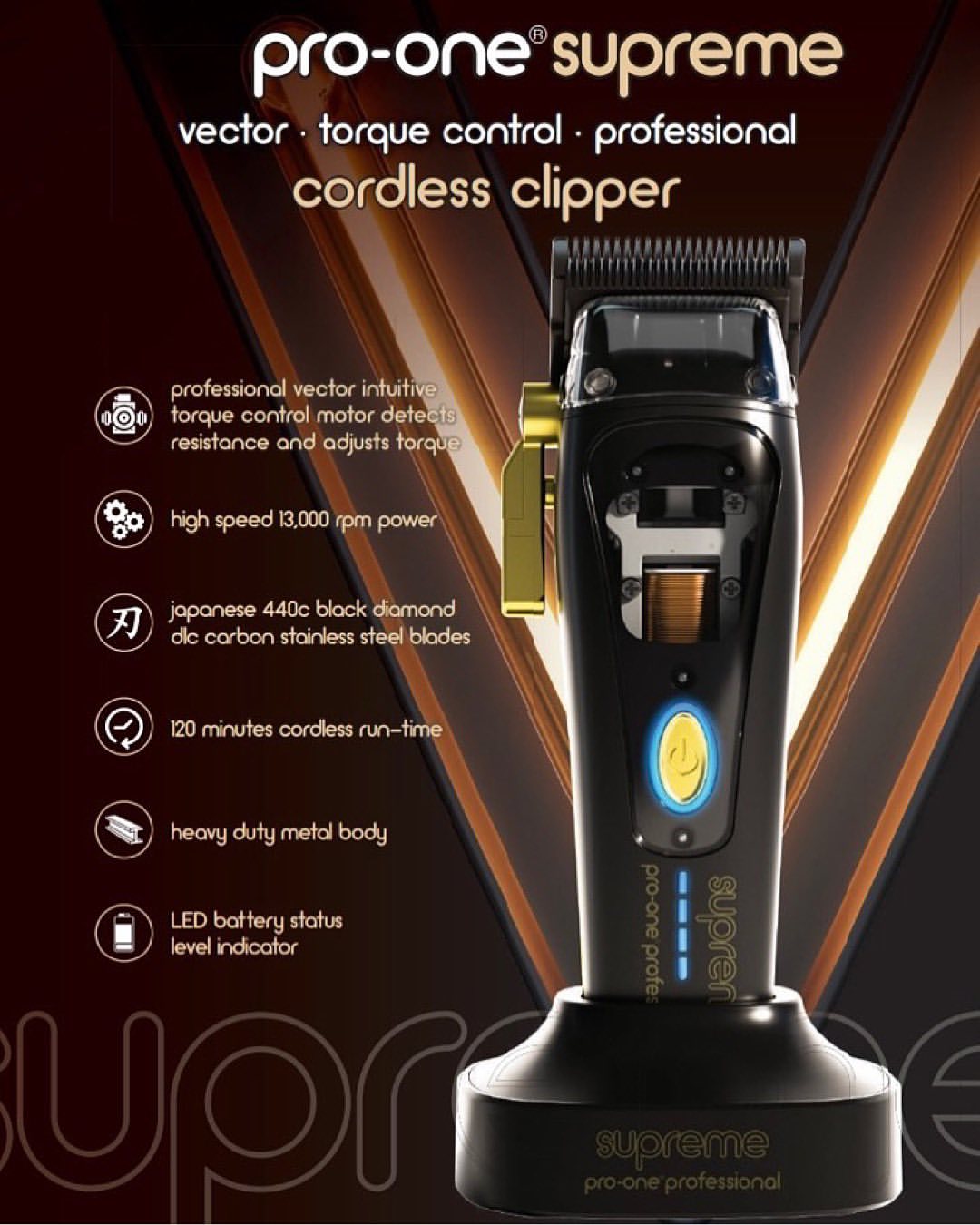 Tông Đơ Tông Đơ Pro-One Supreme Vector Cordless Clipper