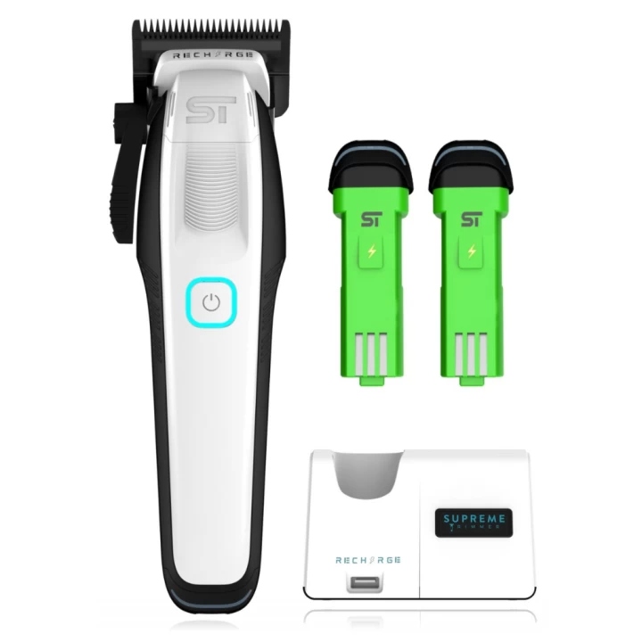 Tông Đơ Supreme Trimmer Recharge White Fade Blade – Pin Rời, Motor Brushless