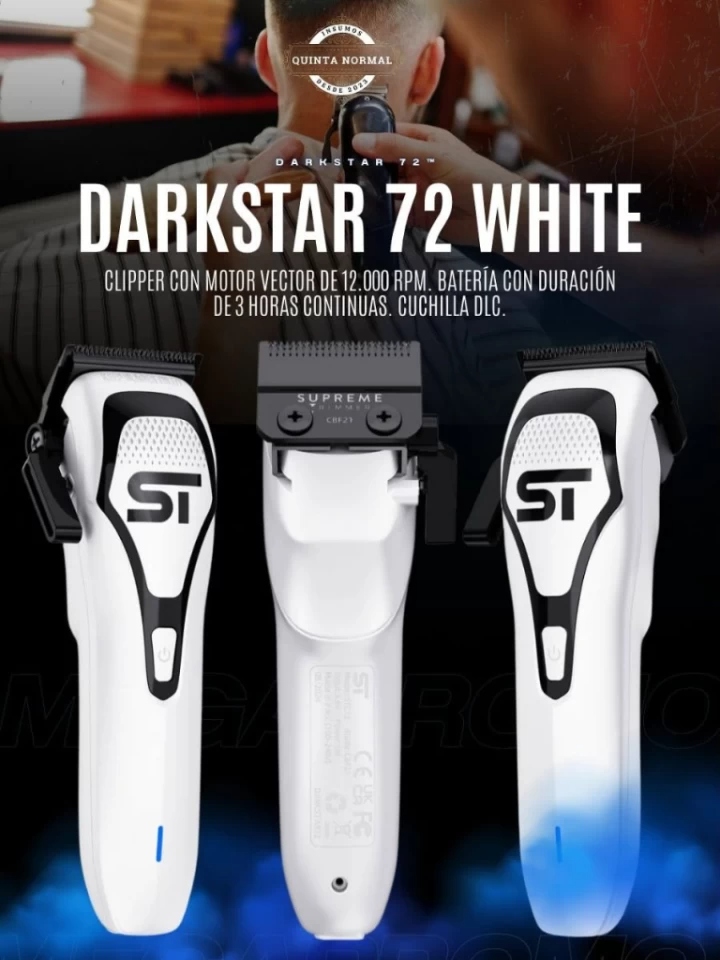 Tông Đơ Supreme Trimmer Darkstar 72  Vector Motor White – DLC Fade Blade