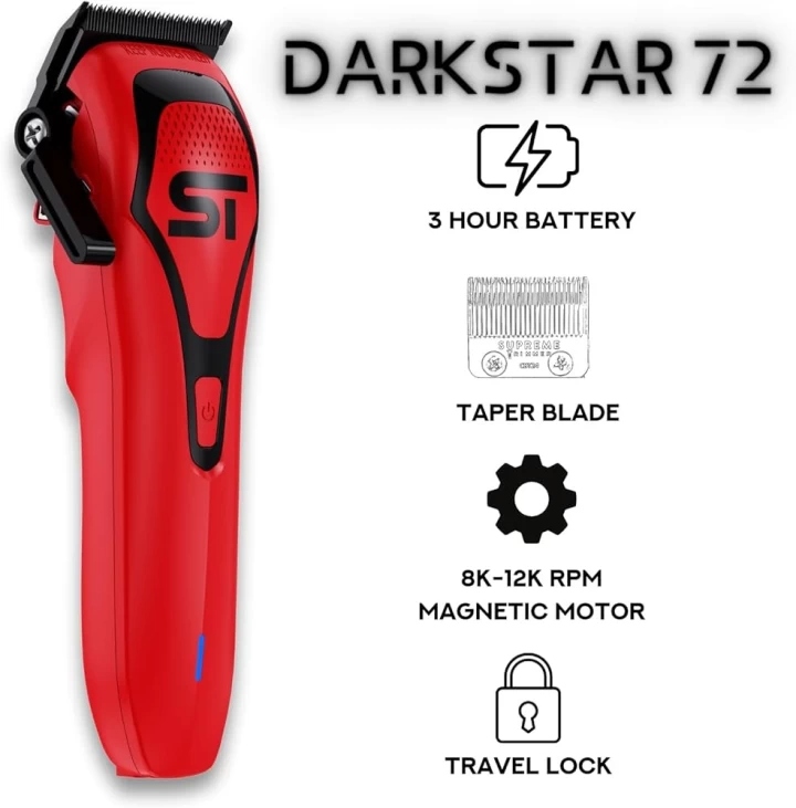 Tông Đơ Supreme Trimmer Darkstar 72 Vector Motor Red - Taper Blade 