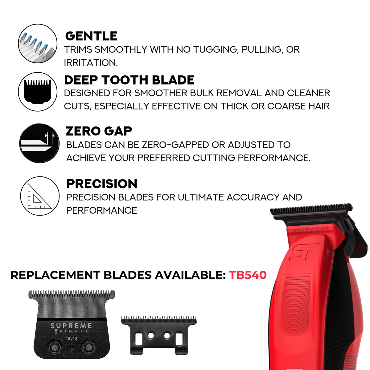 Chấn Viền Supreme Trimmer T-Shaper Recharge Red