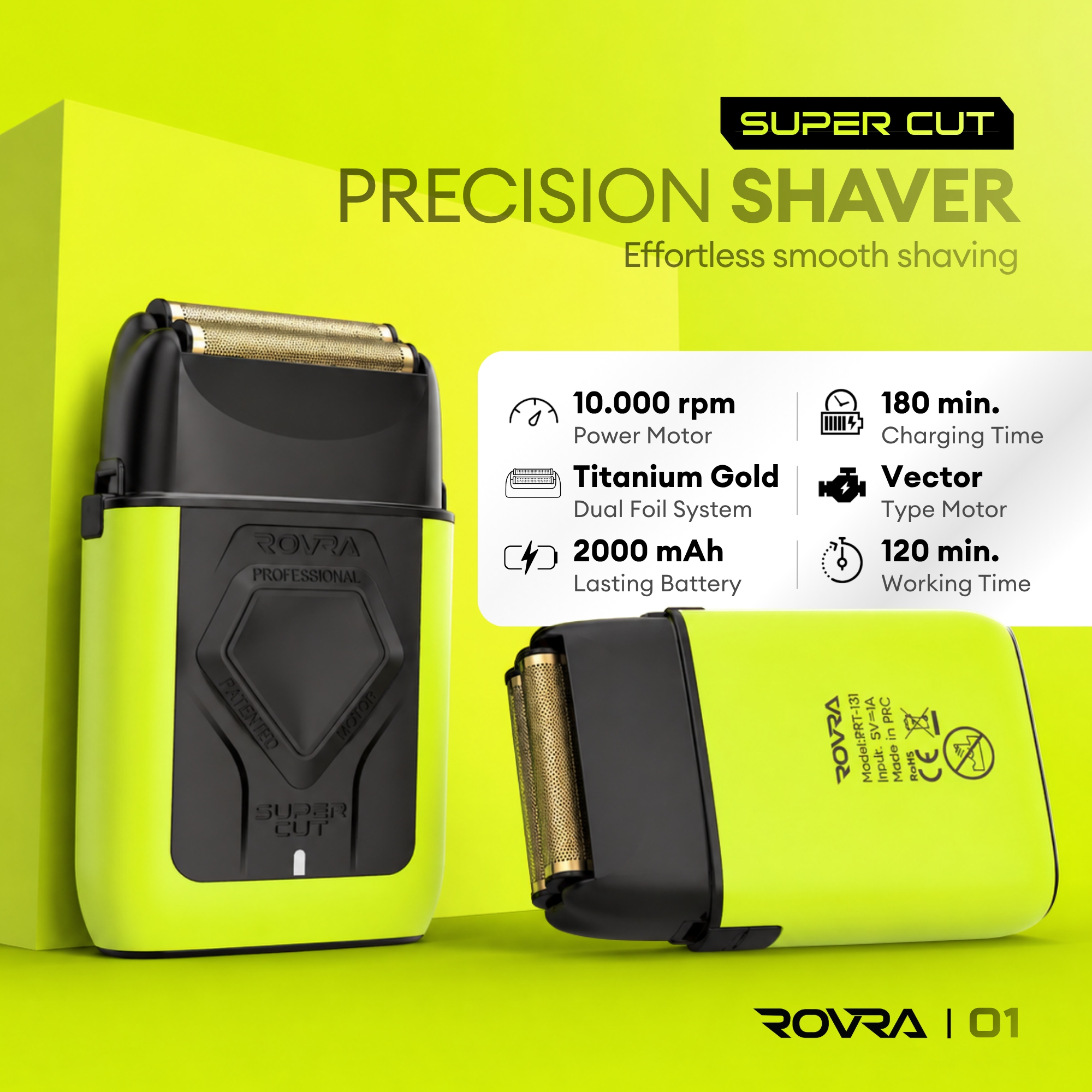 Máy Cạo Khô Rovra SuperCut RT131 Vector Motor 