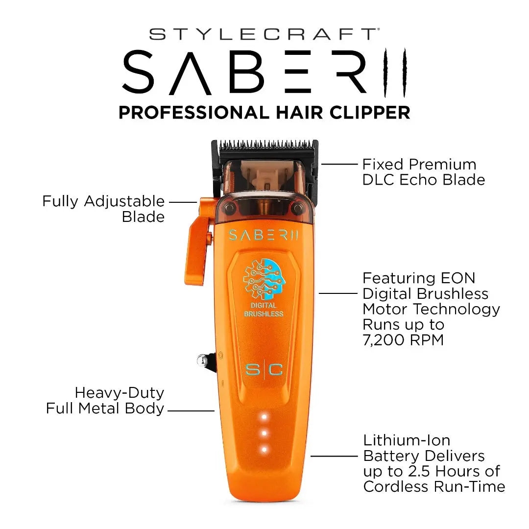 Tông Đơ Stylecraft PRO Saber II Orange Limited